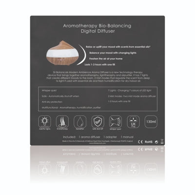 Superdrug Dr Botanicals Wooden Aroma Digital Diffuser Clear Panel- Buy online at McGrocer