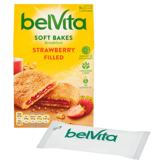 Belvita Breakfast Soft Bakes Strawberry Filled Pack x5 250g cereal bars Sainsburys   