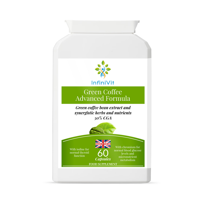InfiniVit green coffee supplement advanced formula 60 capsules, imported from the UK
