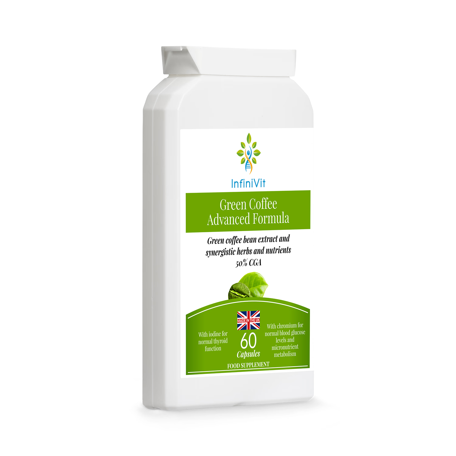 InfiniVit green coffee supplement advanced formula 60 capsules, imported from the UK