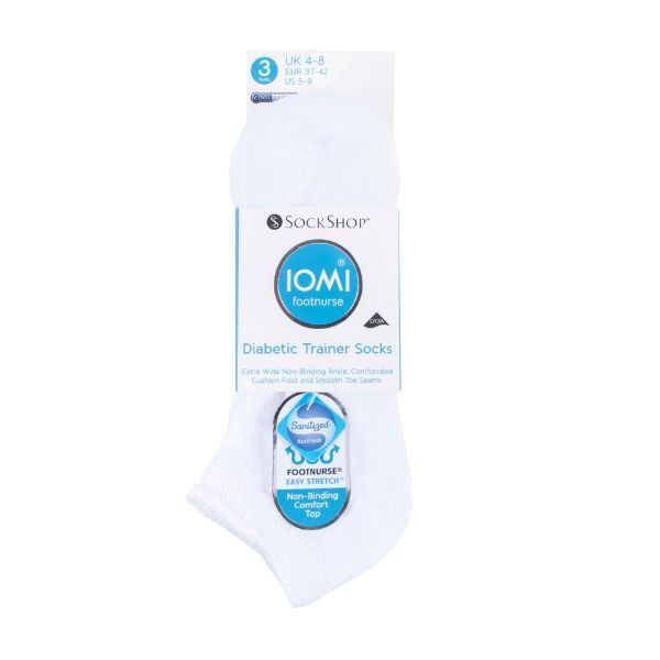 IOMI 3 Pairs Cushioned Trainer Diabetic Socks 6-8.5 UK GOODS Superdrug   