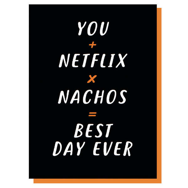 Paper Plane Netflix and nachos card, imported from the UK