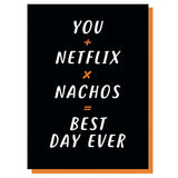 Paper Plane Netflix and nachos card, imported from the UK