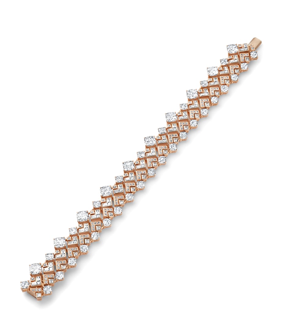 Boodles Rose Gold Diamond Tudor Skyline Bracelet, imported from the UK