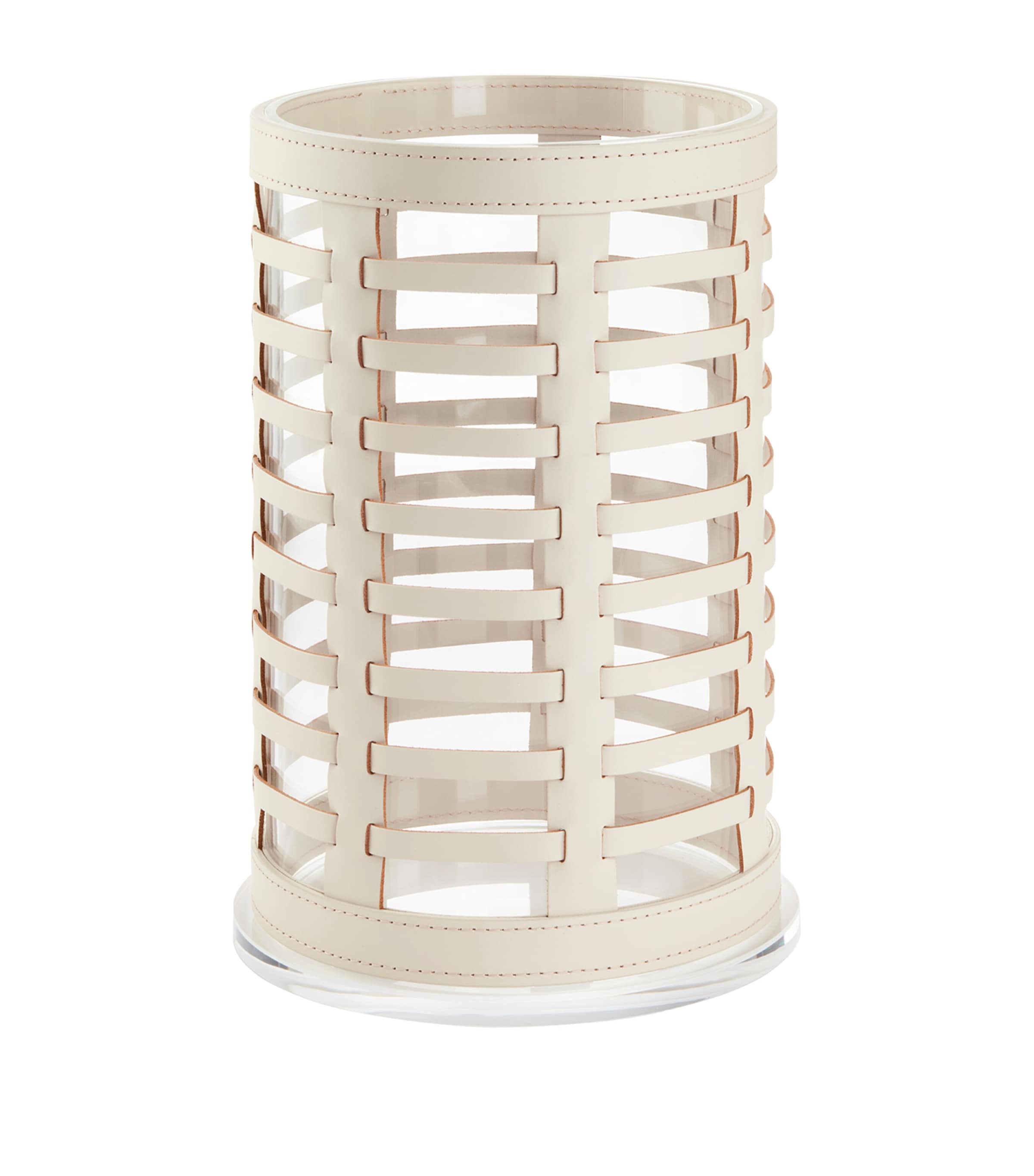 Riviere woven leather hurricane lantern 38cm - British product