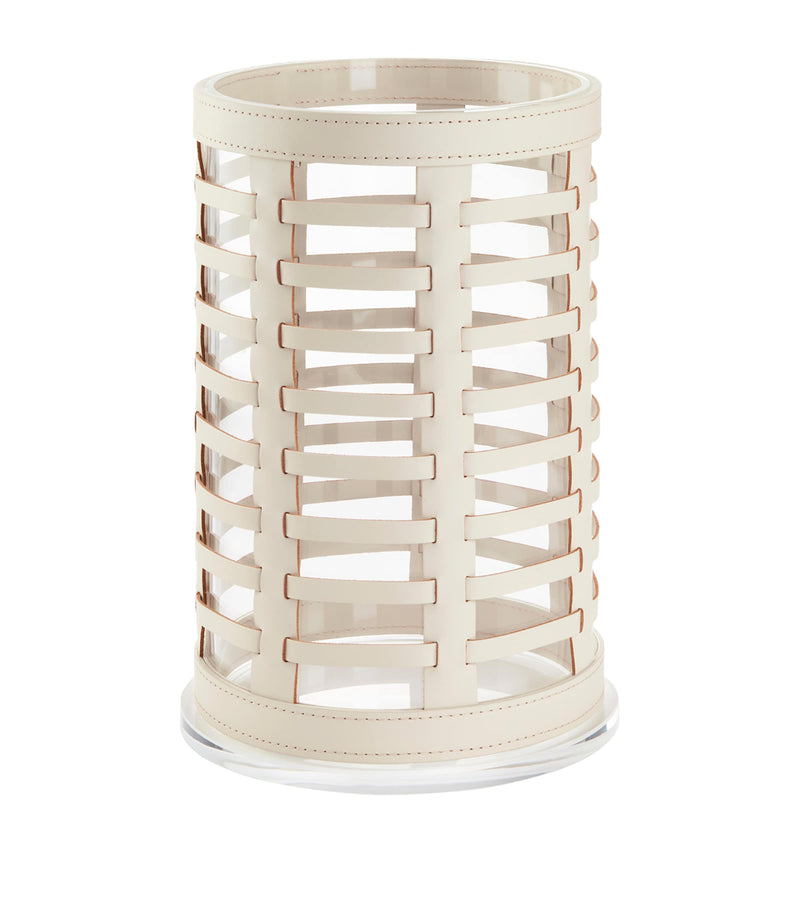 Riviere woven leather hurricane lantern 38cm - British product