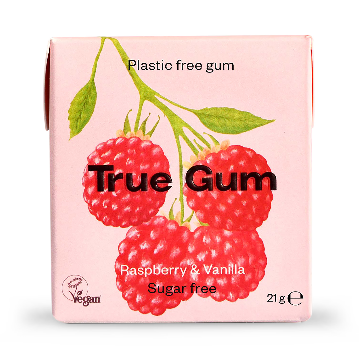 True Gum Raspberry & Vanilla chewing gum 21g - British product