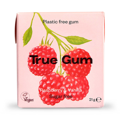 Holland & Barrett True Gum Raspberry & Vanilla Chewing Gum 21g- Buy online at McGrocer