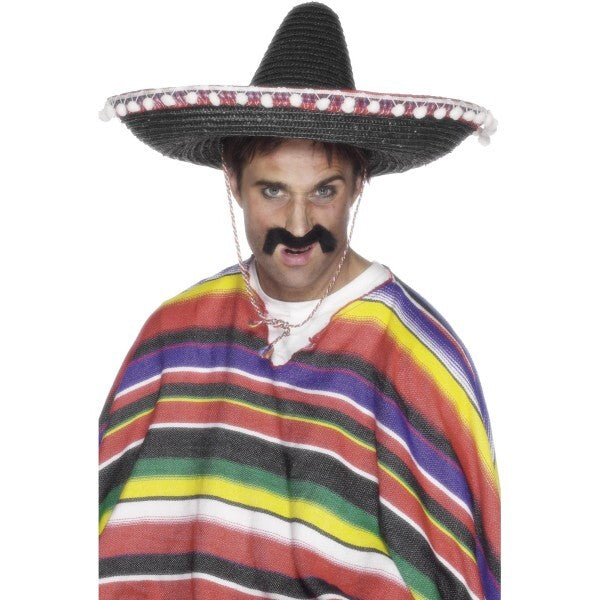 Smiffys black sombrero straw hat - British product