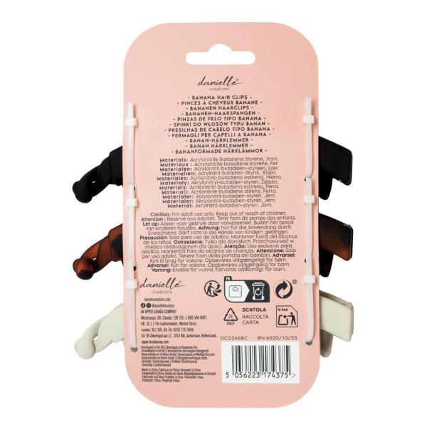Danielle Creations curved banana hair clips 3pcs - British product