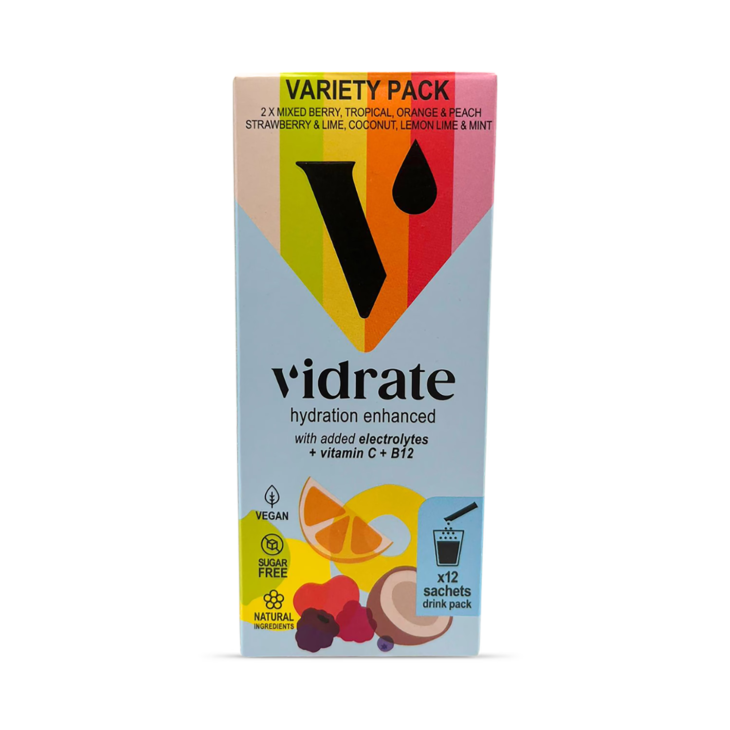 Vidrate hydration variety sachets 12 pack - British product