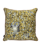 Fornasetti silk cushion with owl design, 50cm square - British product
