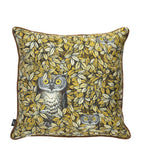 Fornasetti silk cushion with owl design, 50cm square - British product