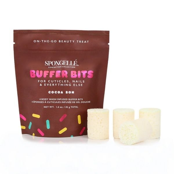 Spongellé Buffer Bits Cocoa Bon 4 Pack, imported from the UK