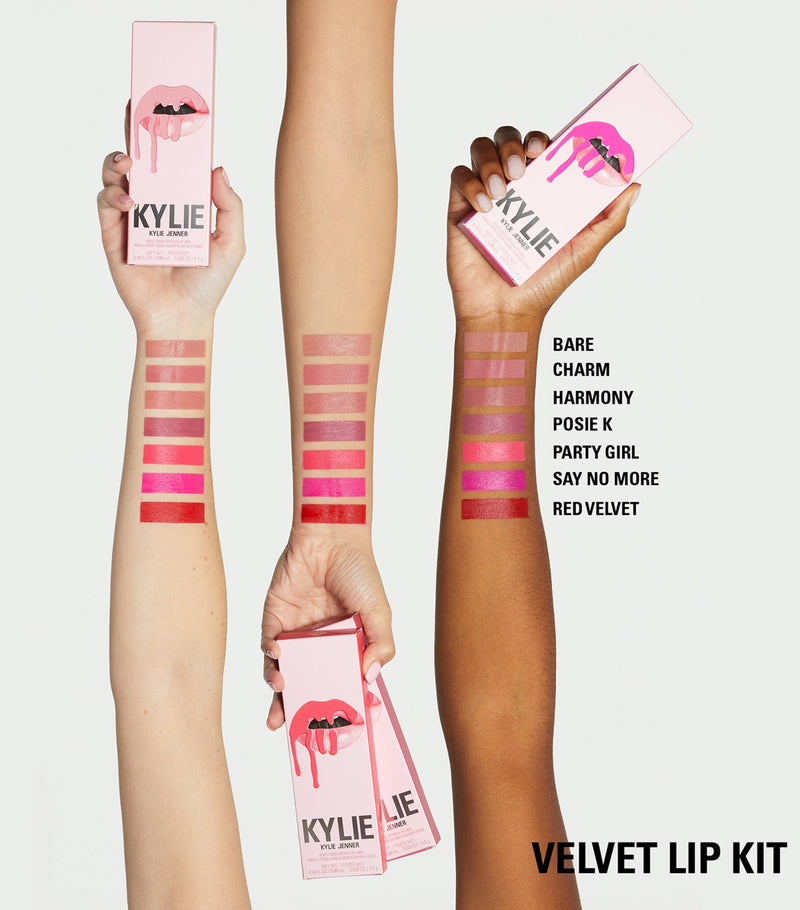 Kylie Cosmetics velvet lip kit, UK version