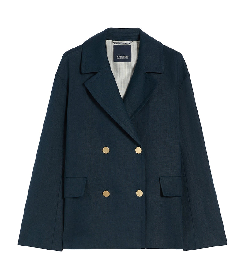 Max Mara linen double-breasted Avenue blazer, imported from the UK