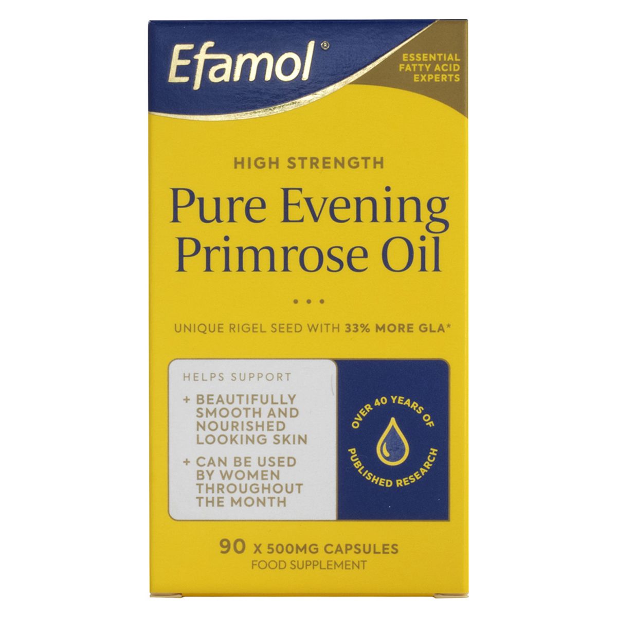 Efamol High Strength Pure Evening Primrose Oil 90 x 500mg Capsules GOODS Boots   