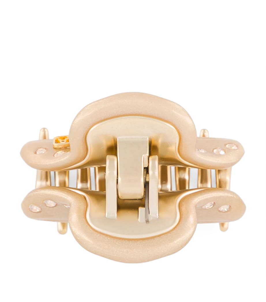 Alexandre de Paris gold-plated crystal-embellished claw hair clip 4.5cm, UK version