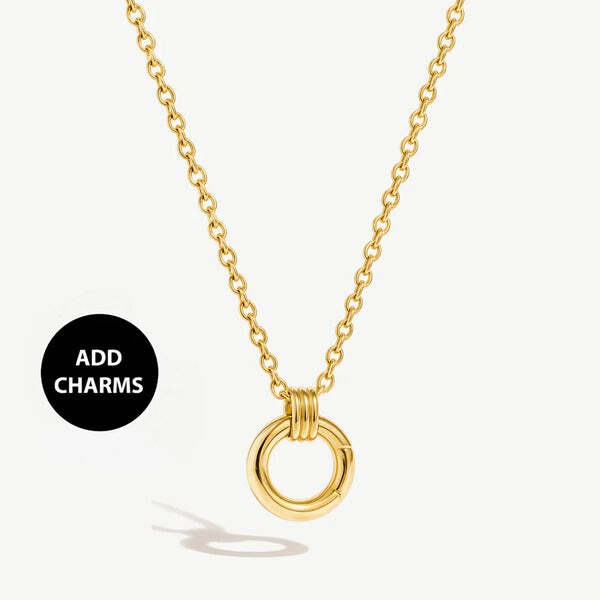 MUCHV gold rolo chain necklace with O-shaped clasp (British brand)