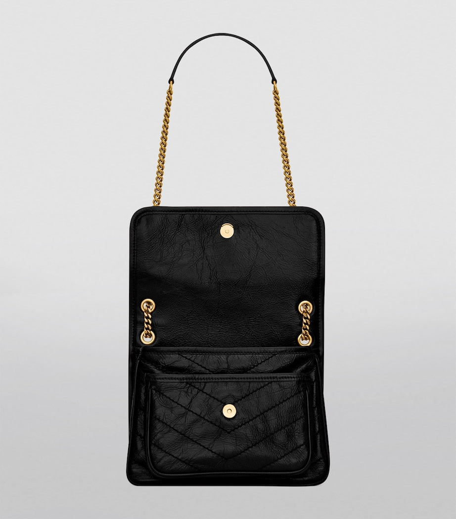 Saint Laurent Baby Niki shoulder bag textured calfskin YSL monogram - British product