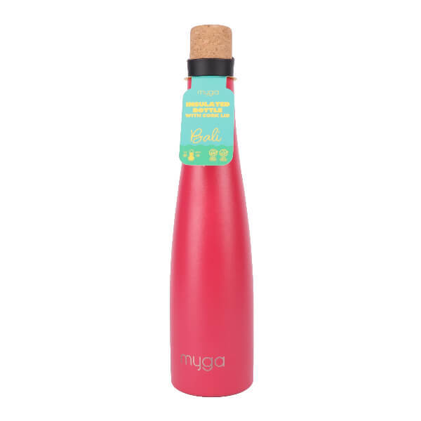 Myga vase bottle pink 700ml capacity, imported from the UK