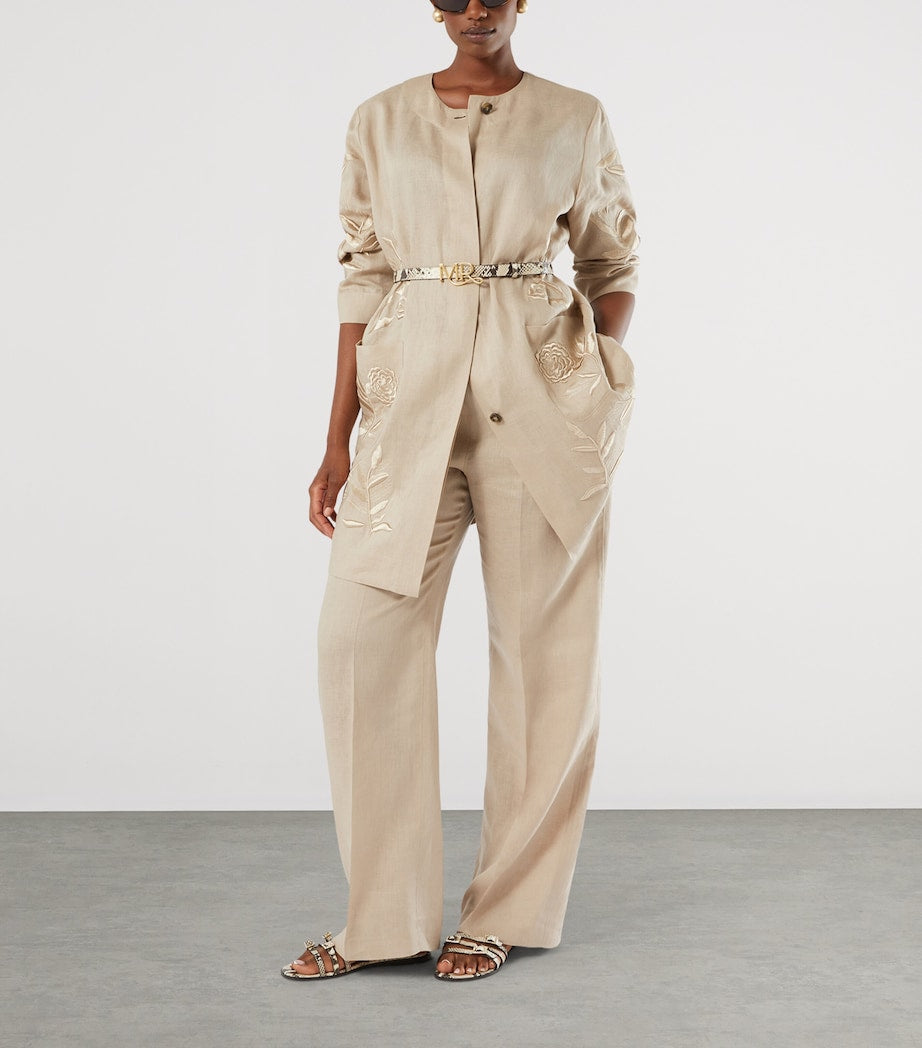 Marina Rinaldi leather snakeskin-effect logo belt, imported from the UK