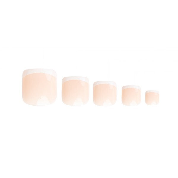 Nail HQ French Tip Toenails Natural Pink 24, imported from the UK