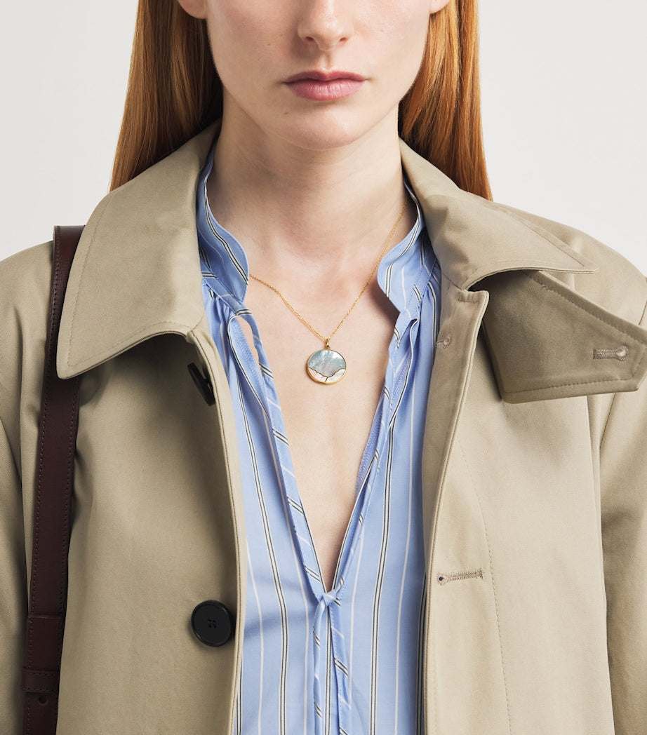L'Atelier Nawbar yellow gold and diamond sunrise pendant necklace, UK version