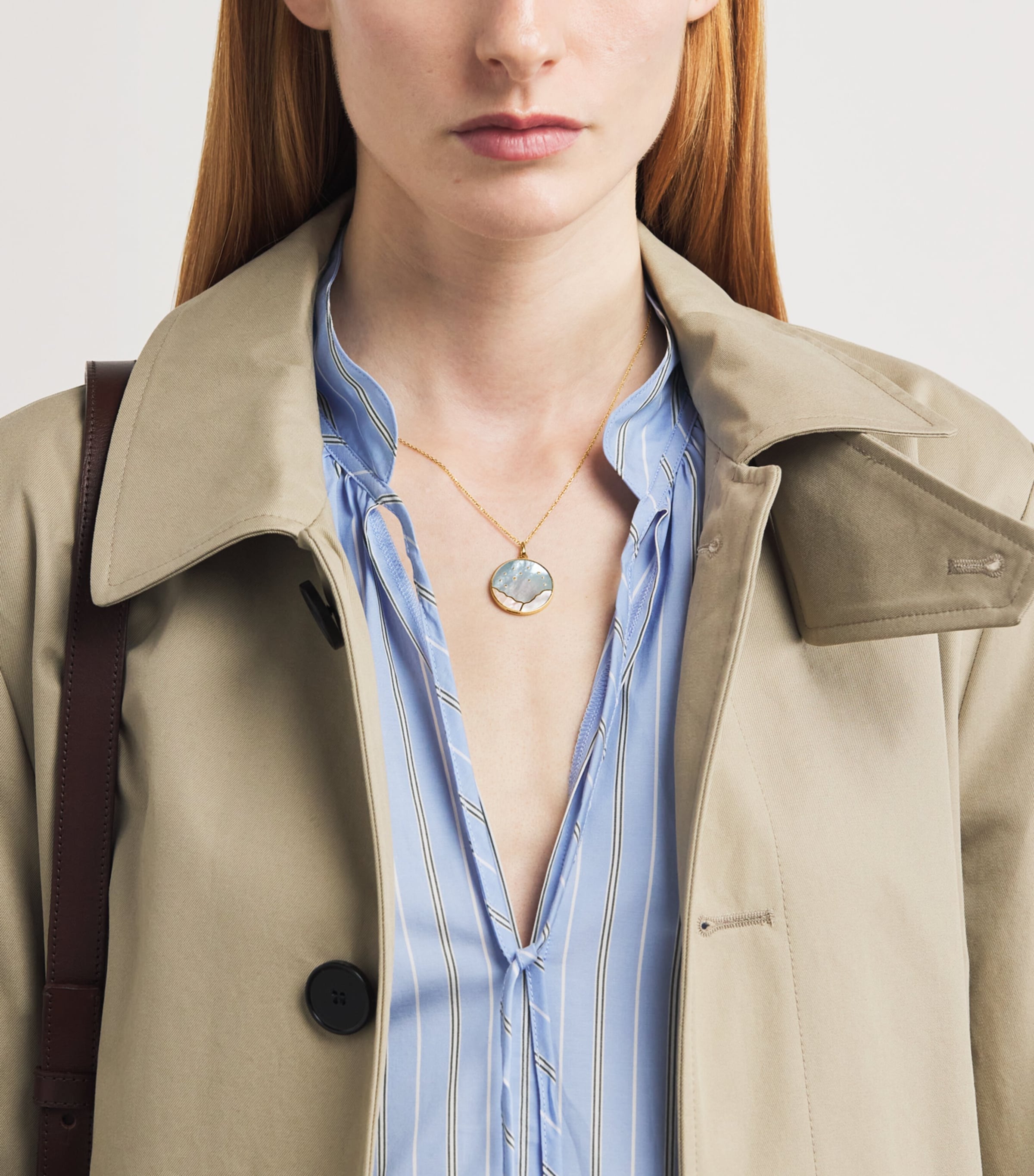 L'Atelier Nawbar yellow gold and diamond sunrise pendant necklace, UK version