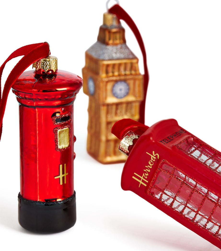 Harrods London Icons tree decorations set of 3, imported from the UK