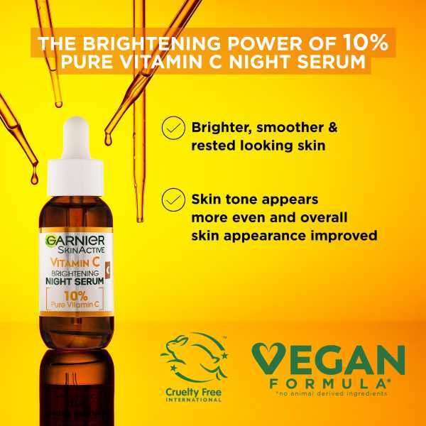 Garnier Night Serum, 10% Pure Vitamin C & Hyaluronic Acid GOODS Superdrug   