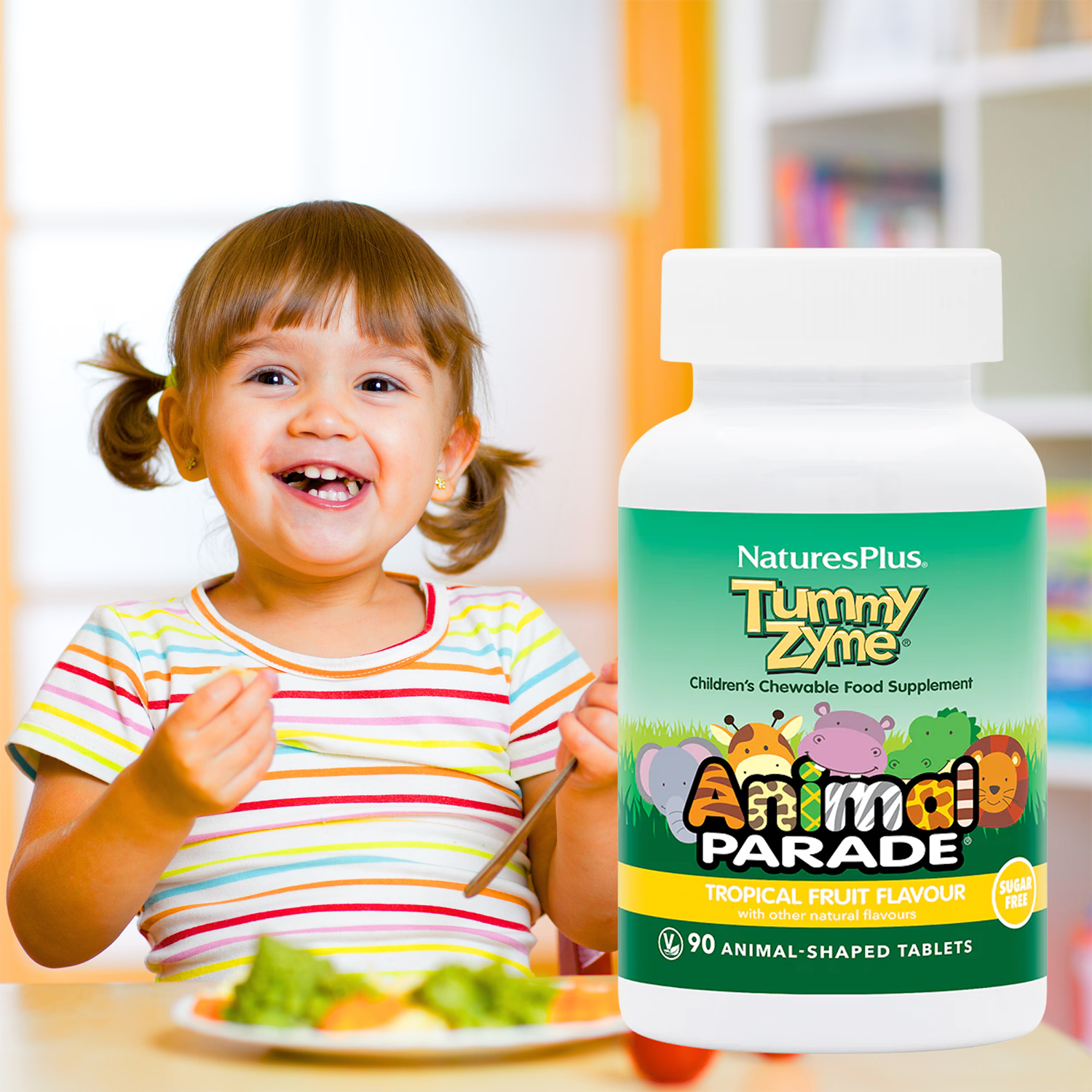 NaturesPlus Animal Parade Tummy Zyme chewable supplement for children - British product