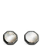 Tateossian cufflinks gunmetal mother-of-pearl sunburst (British brand)