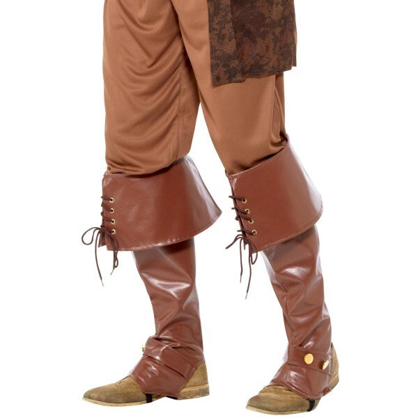 Smiffys deluxe pirate bootcovers brown, UK version