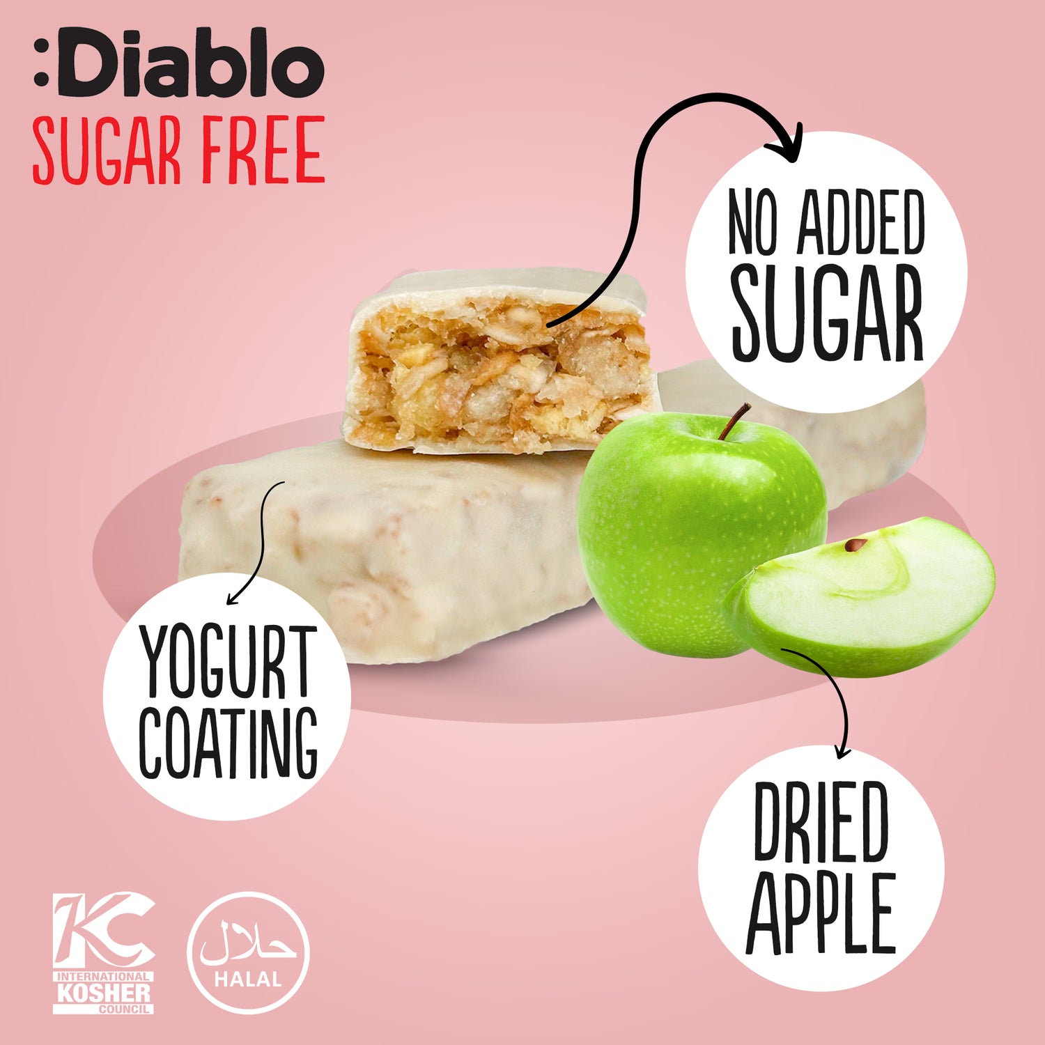 Diablo apple muesli bar 30g - British product