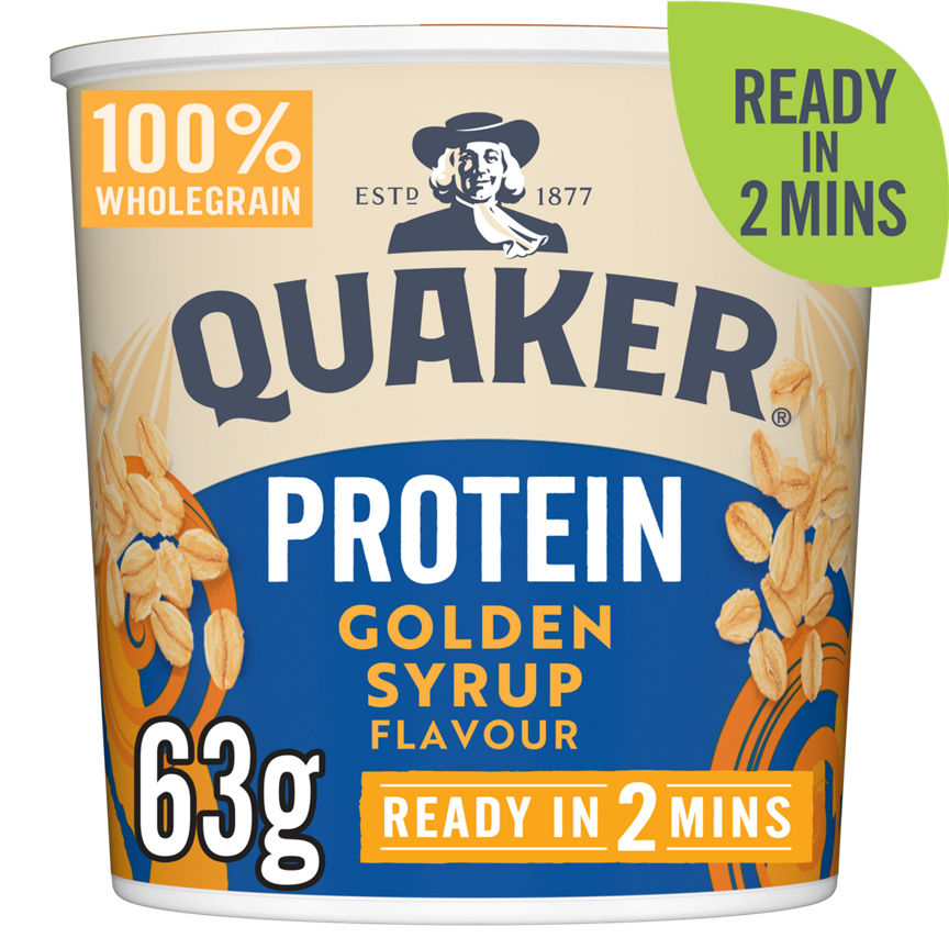 Quaker Protein Golden Syrup Porridge Pot 63g GOODS ASDA   