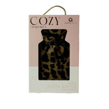 Aroma Home leopard faux fur hot water bottle 2L, imported from the UK