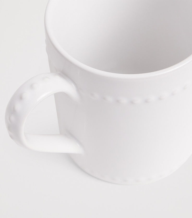 Harrods Brompton stoneware mug with embossed beads, UK version