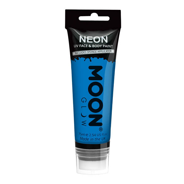 Moon Glow blue UV face paint 75ml, imported from the UK