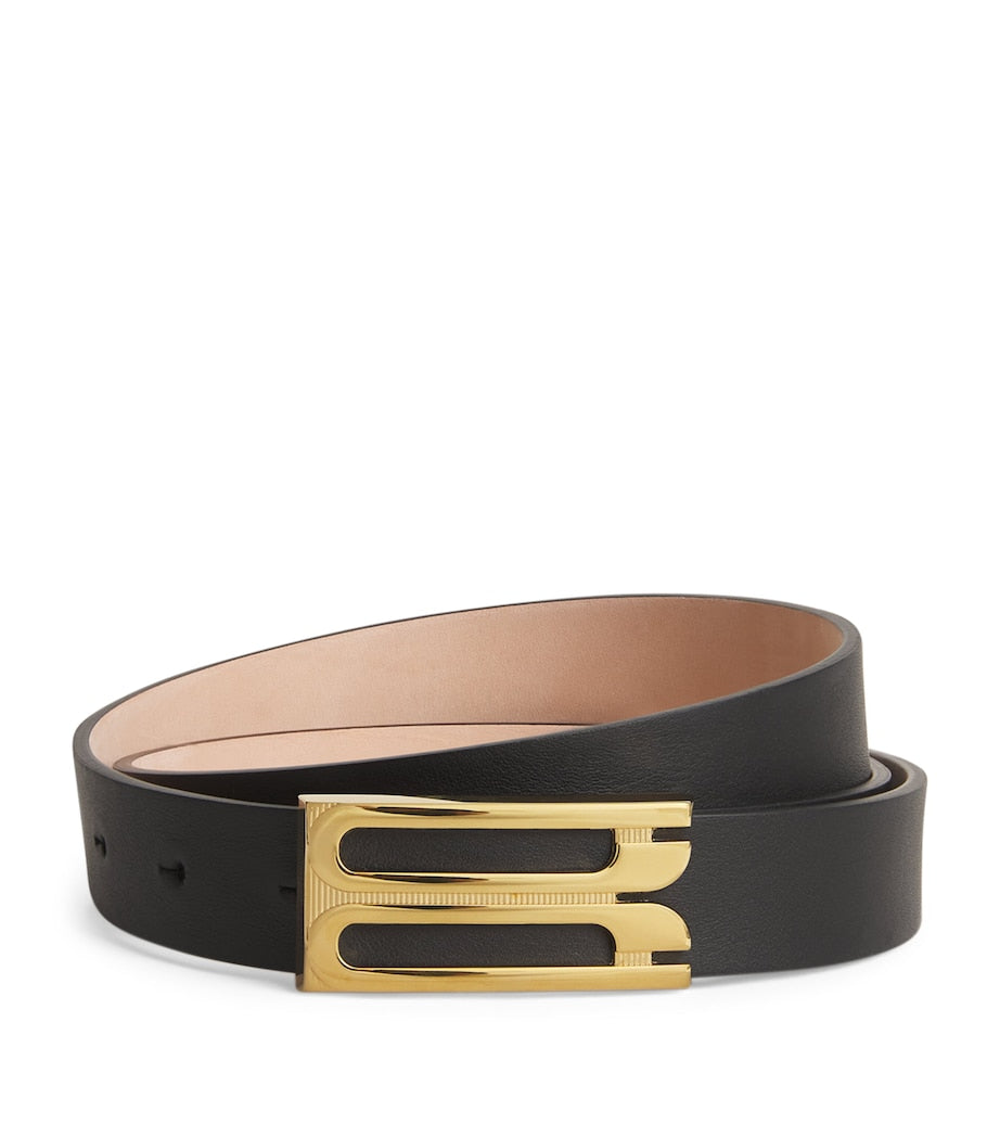 Victoria Beckham leather B-buckle belt - British product