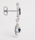 Suzanne Kalan drop earrings white gold diamond blue sapphire, imported from the UK