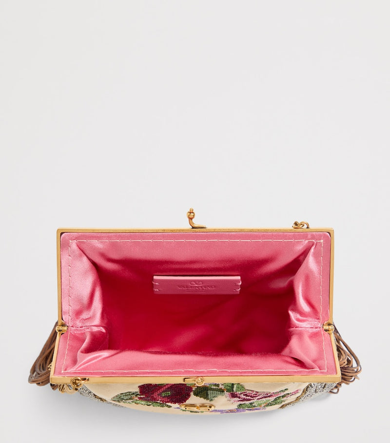 Valentino Garavani embellished floral shoulder bag - British product