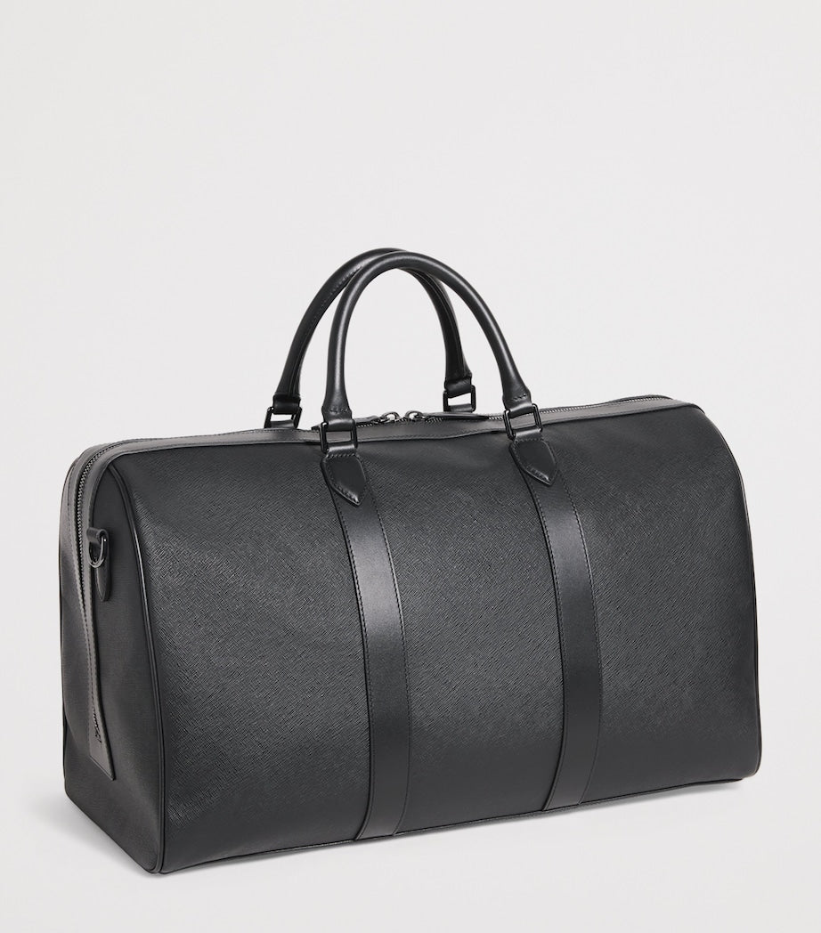 Harrods leather holdall with gunmetal hardware, imported from the UK