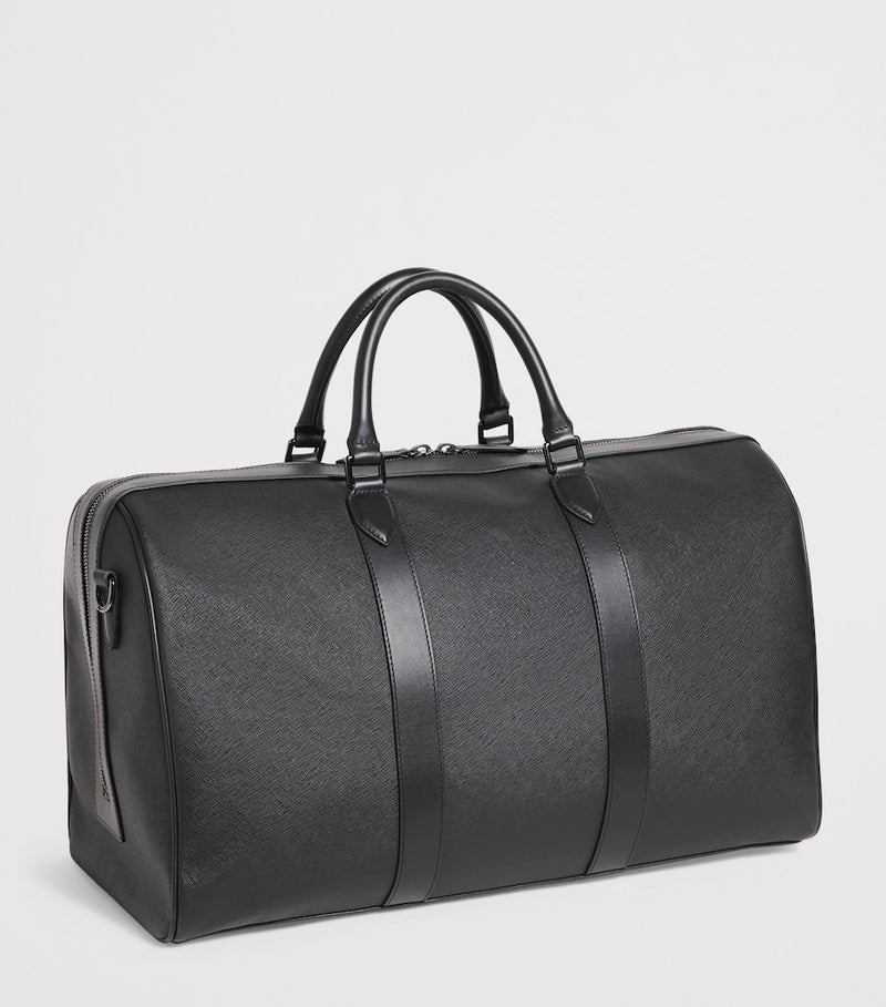Harrods leather holdall with gunmetal hardware, imported from the UK