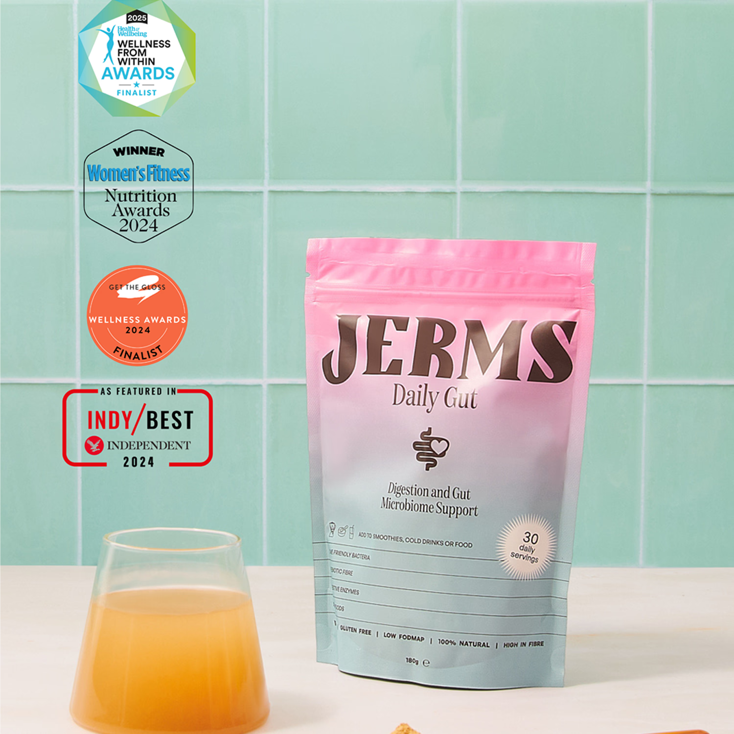 JERMS Daily Gut superfood powder 150g, UK version