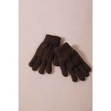 SVNX touch screen cable knit gloves brown one size, UK version