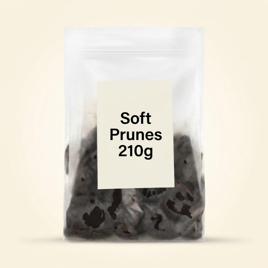Holland & Barrett Soft Prunes 210g pack (British brand)