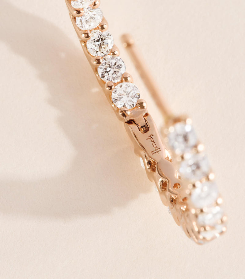 Harrods diamond hoop earrings 18k rose gold 1.25ctw (British brand)