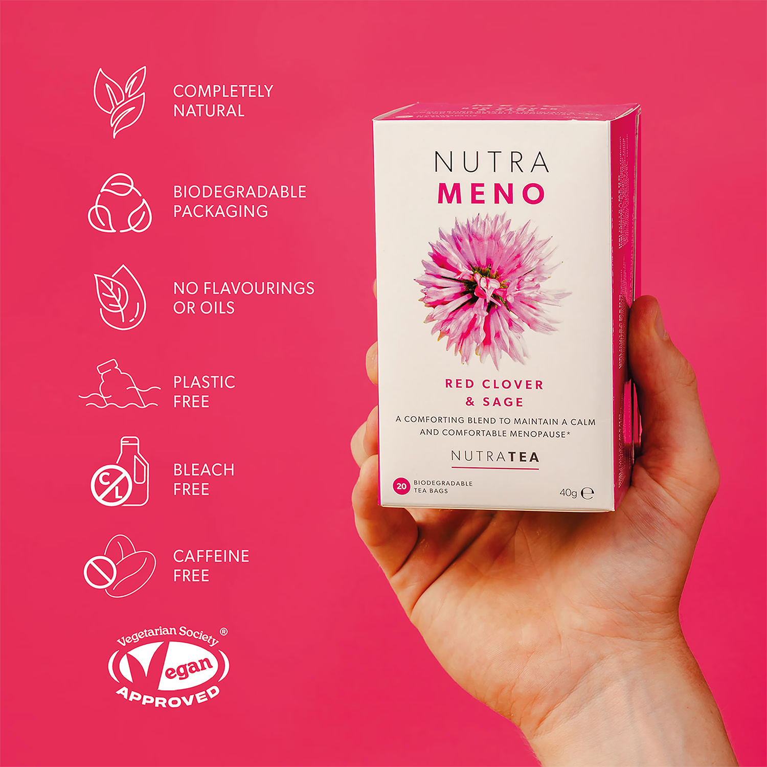 NutraMeno Herbal Tea 20 Tea Bags (British brand)