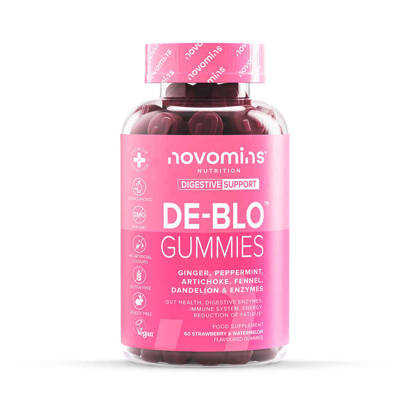 Novomins De-Bloat gummies Strawberry & Watermelon 60 count, UK version